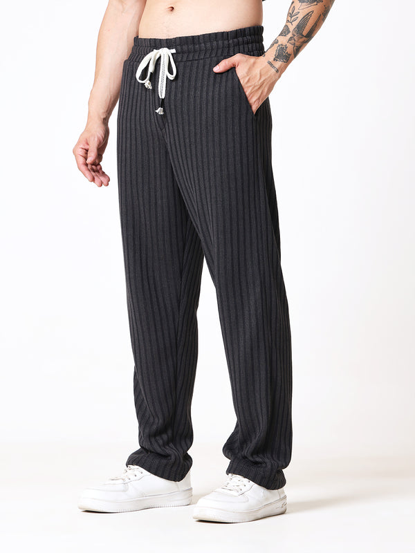Charcoal Black Knit Polo Coord Set