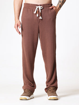 Coffee Brown Knit Polo Coord Set