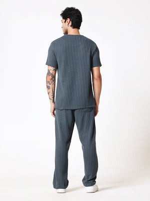 Bottle Green Knit Round Neck Coord Set