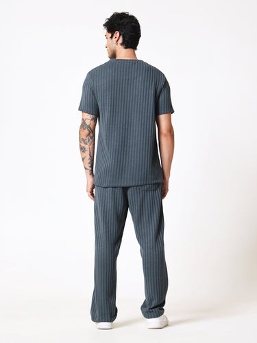 Bottle Green Knit Round Neck Coord Set