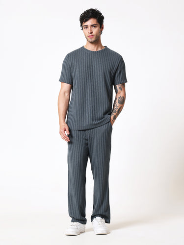 Bottle Green Knit Round Neck Coord Set