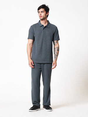 Bottle Green Knit Polo Coord Set