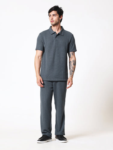 Bottle Green Knit Polo Coord Set
