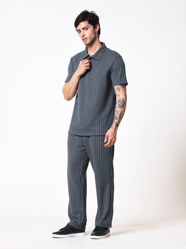 Bottle Green Knit Polo Coord Set