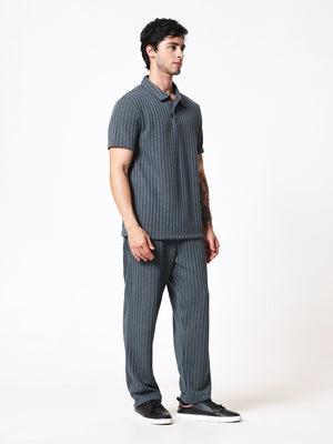 Bottle Green Knit Polo Coord Set