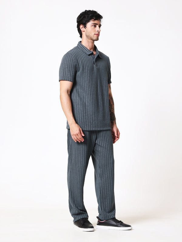 Bottle Green Knit Polo Coord Set