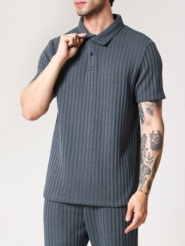 Bottle Green Knit Polo Coord Set