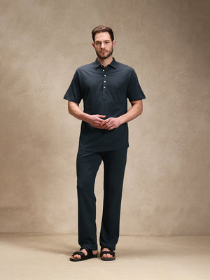 Ink Linen Look Polo Co-ord Set