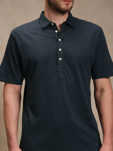 Ink Linen Look Polo Co-ord Set