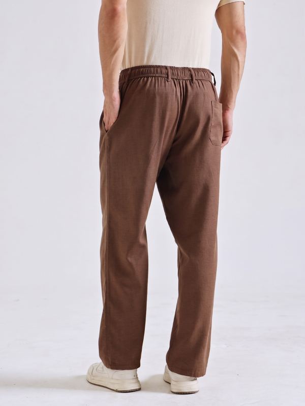 The Easy Linen Trouser - Coco Brown