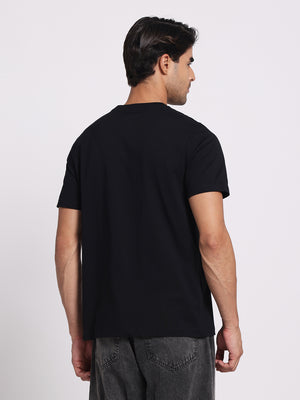 Deep Black Round Neck – 100% Cotton