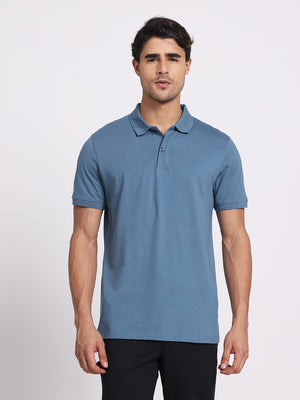 Powder Blue Polo – 100% Cotton