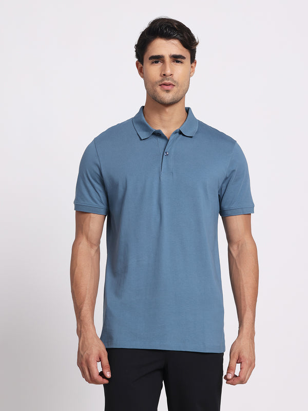 Powder Blue Polo – 100% Cotton