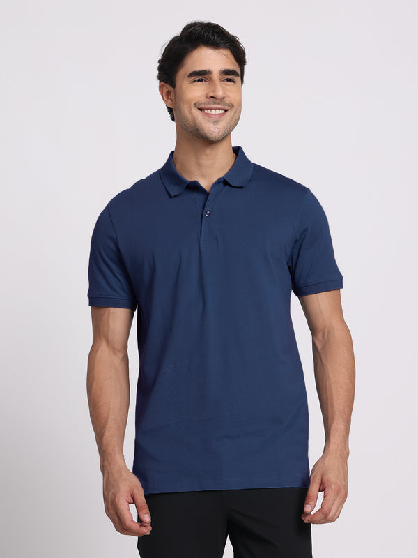 Bold Navy Polo – 100% Cotton