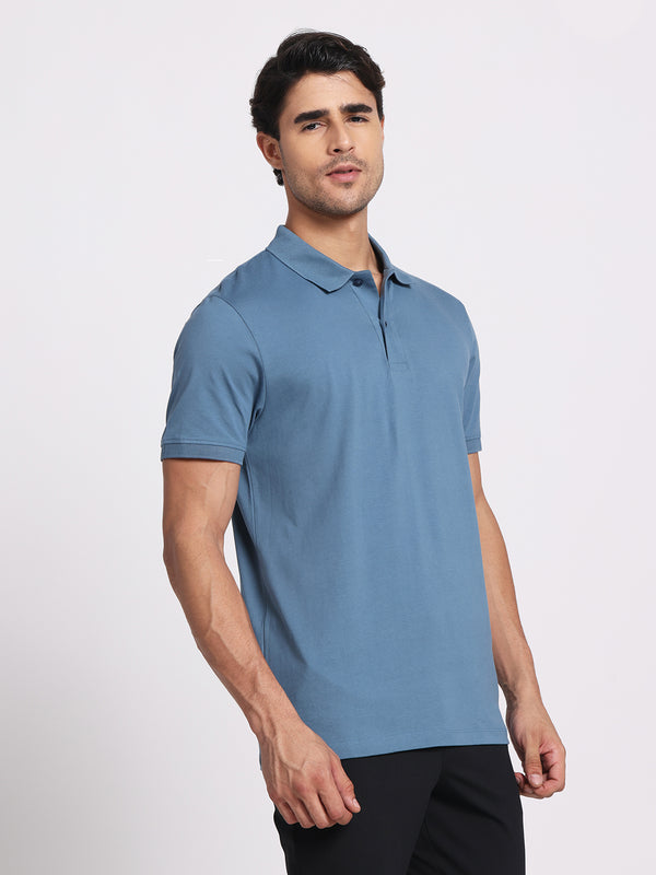 Powder Blue Polo – 100% Cotton