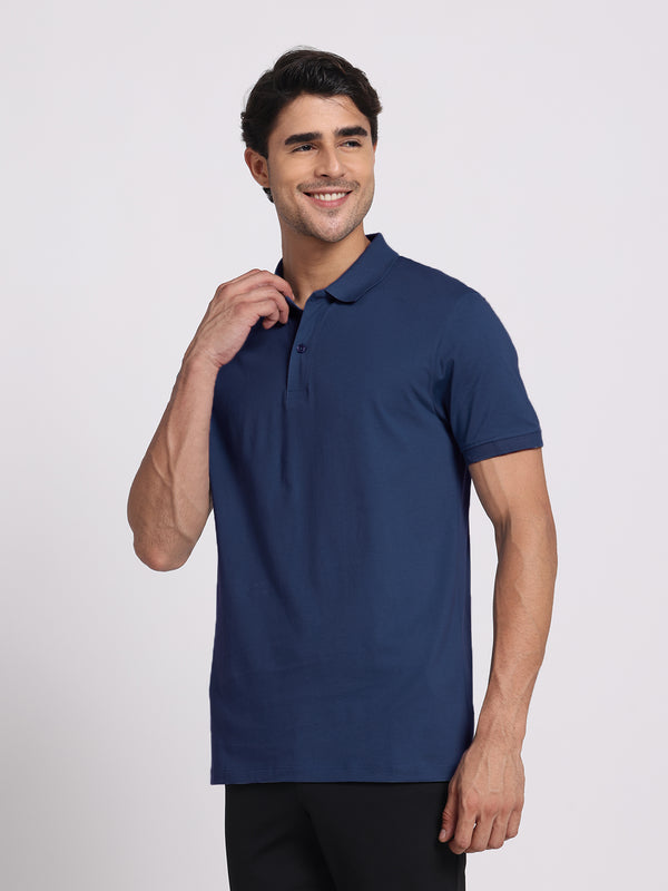 Bold Navy Polo – 100% Cotton