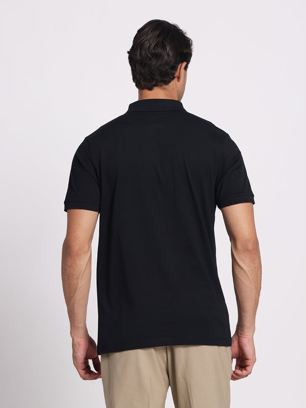 Jet Black Polo – 100% Cotton