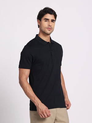 Jet Black Polo – 100% Cotton