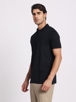 Jet Black Polo – 100% Cotton