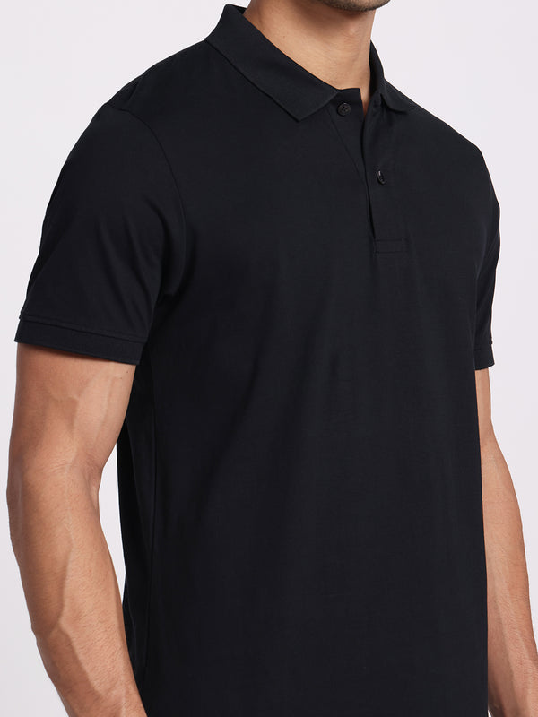 Jet Black Polo – 100% Cotton