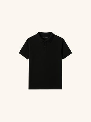 Deep Black Polo - Premium Pique