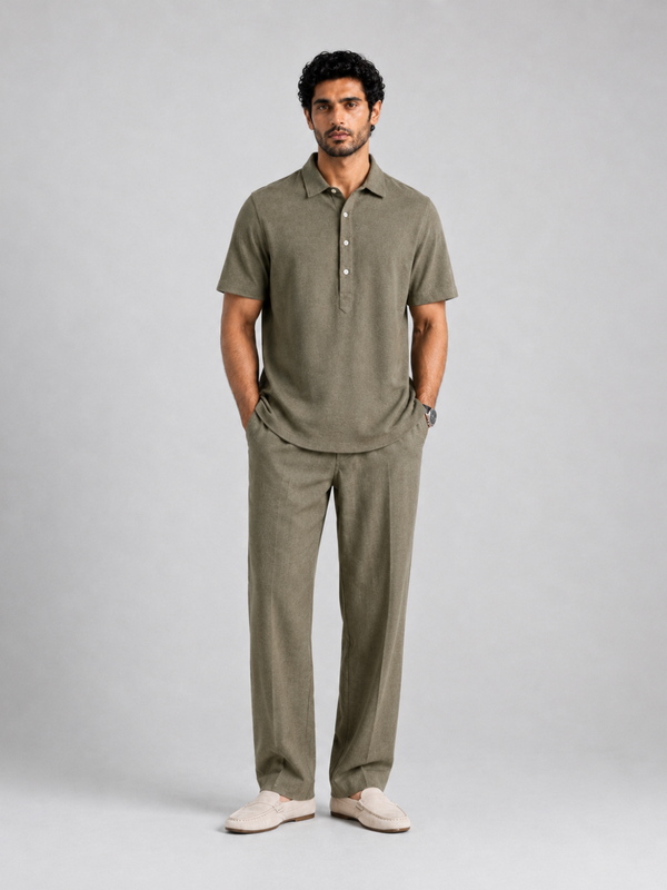 The Easy Linen Co-ord - Forest Olive