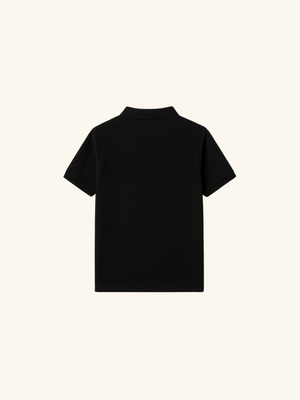 Deep Black Polo - Premium Pique