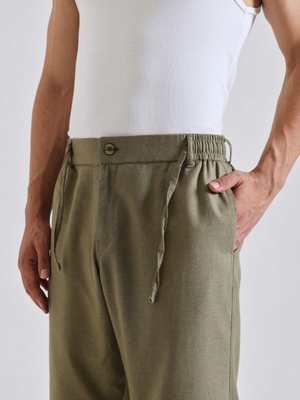 The Easy Linen Trouser - Forest Green
