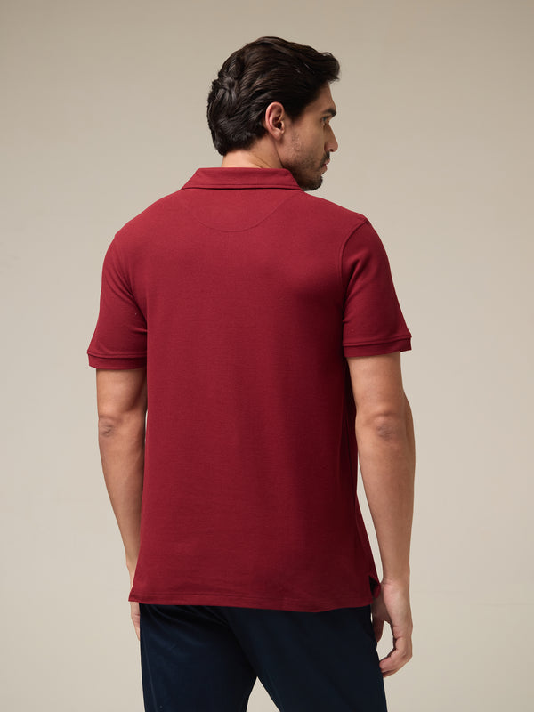 Burgundy Pique Polo