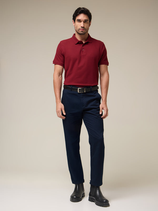 Burgundy Pique Polo