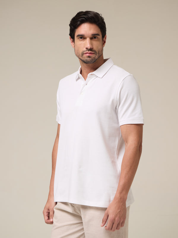 Classic White Pique Polo
