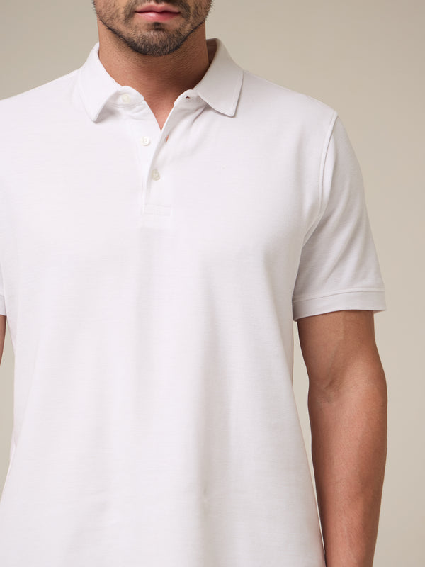 Classic White Pique Polo