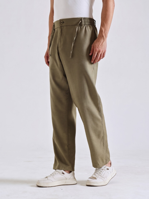 The Easy Linen Trouser - Forest Green