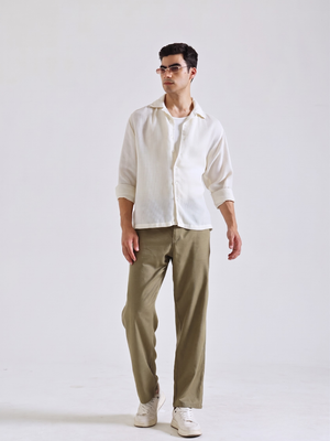 The Easy Linen Trouser - Forest Green