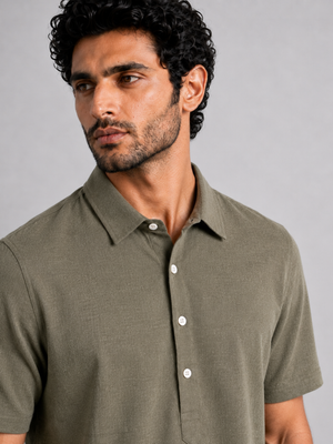 The Easy Linen Co-ord - Forest Olive