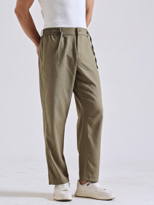 The Easy Linen Trouser - Forest Green