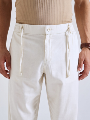 The Easy Linen Trouser - Soft Ivory