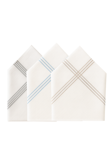 Premium Cotton Anti-Bacterial Handkerchiefs - Italian Cotton ( Pack of 3 )