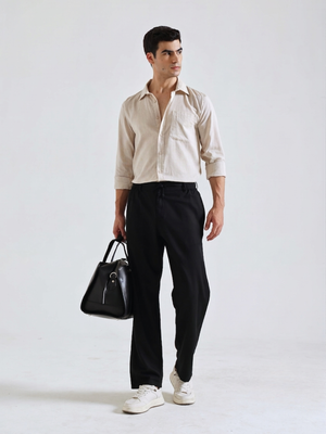 The Easy Linen Trouser - Carbon Black
