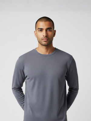 Smoke Grey Full Sleeves Without Pocket-220 GSM