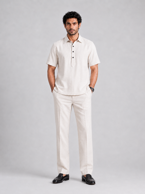The Easy Linen Co-ord - Soft Ivory