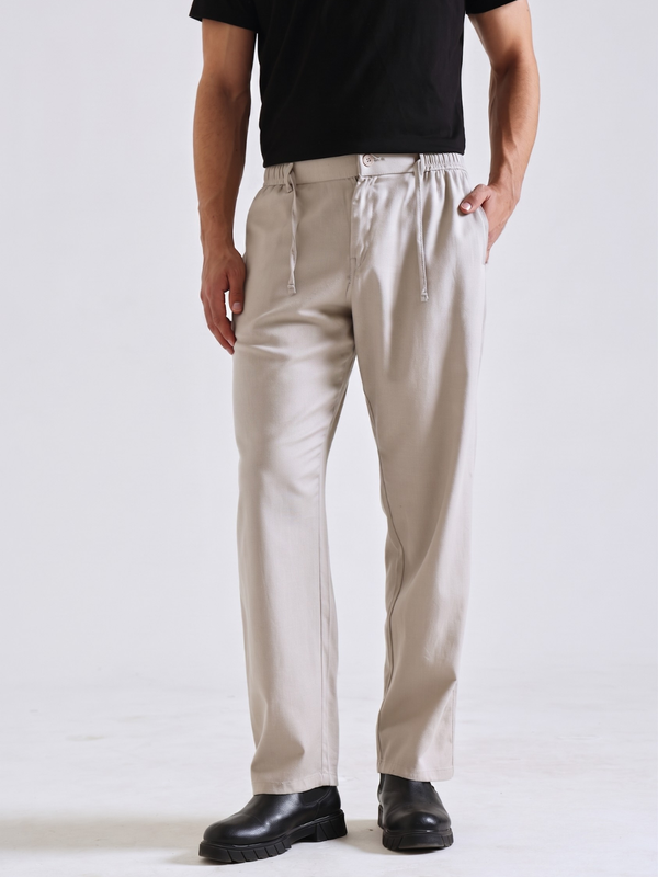 The Easy Linen Trouser - Warm Stone