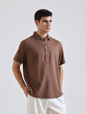 The Easy Linen Shirt - Coco Brown