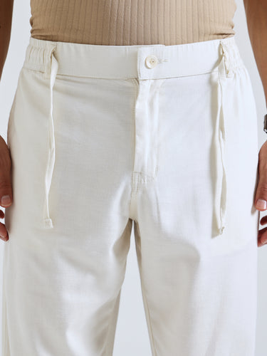 The Easy Linen Trouser - Soft Ivory