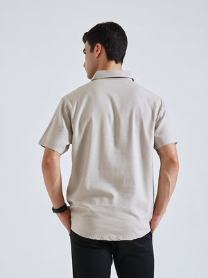 The Easy Linen Shirt - Warm Stone