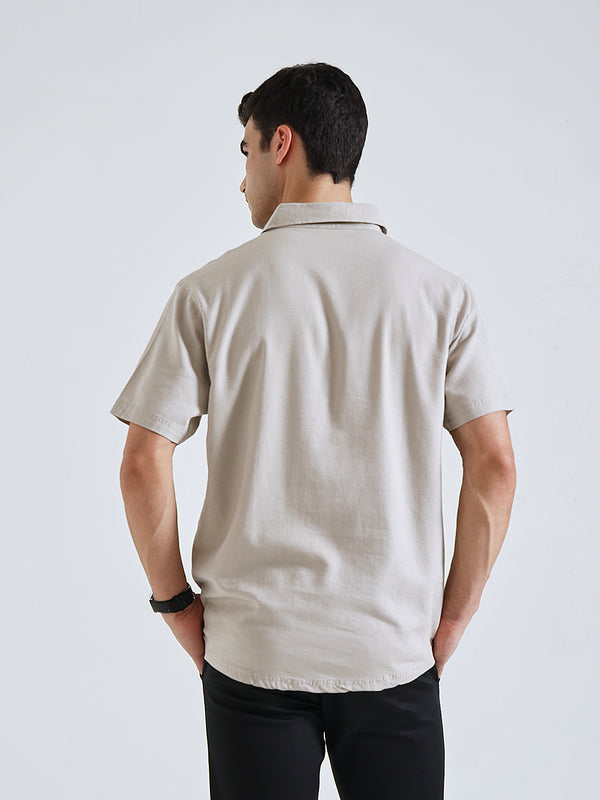 The Easy Linen Shirt - Warm Stone