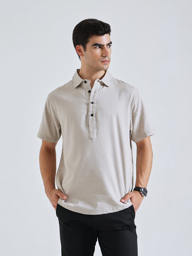 The Easy Linen Shirt - Warm Stone