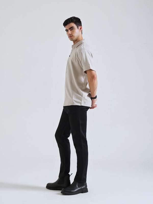 The Easy Linen Shirt - Warm Stone