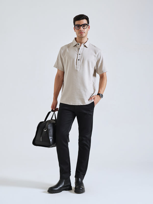 The Easy Linen Shirt - Warm Stone