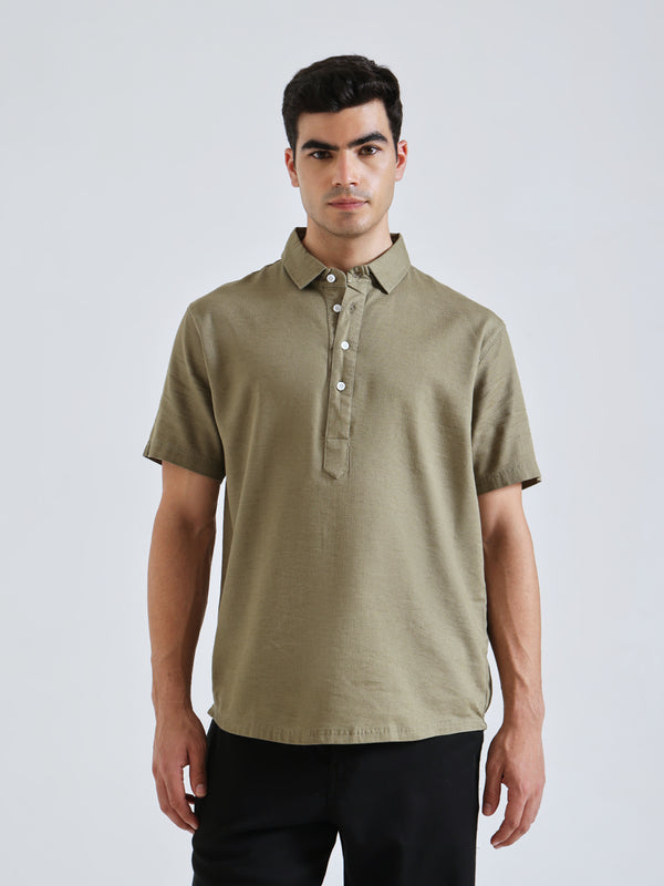 The Easy Linen Shirt - Forest Olive
